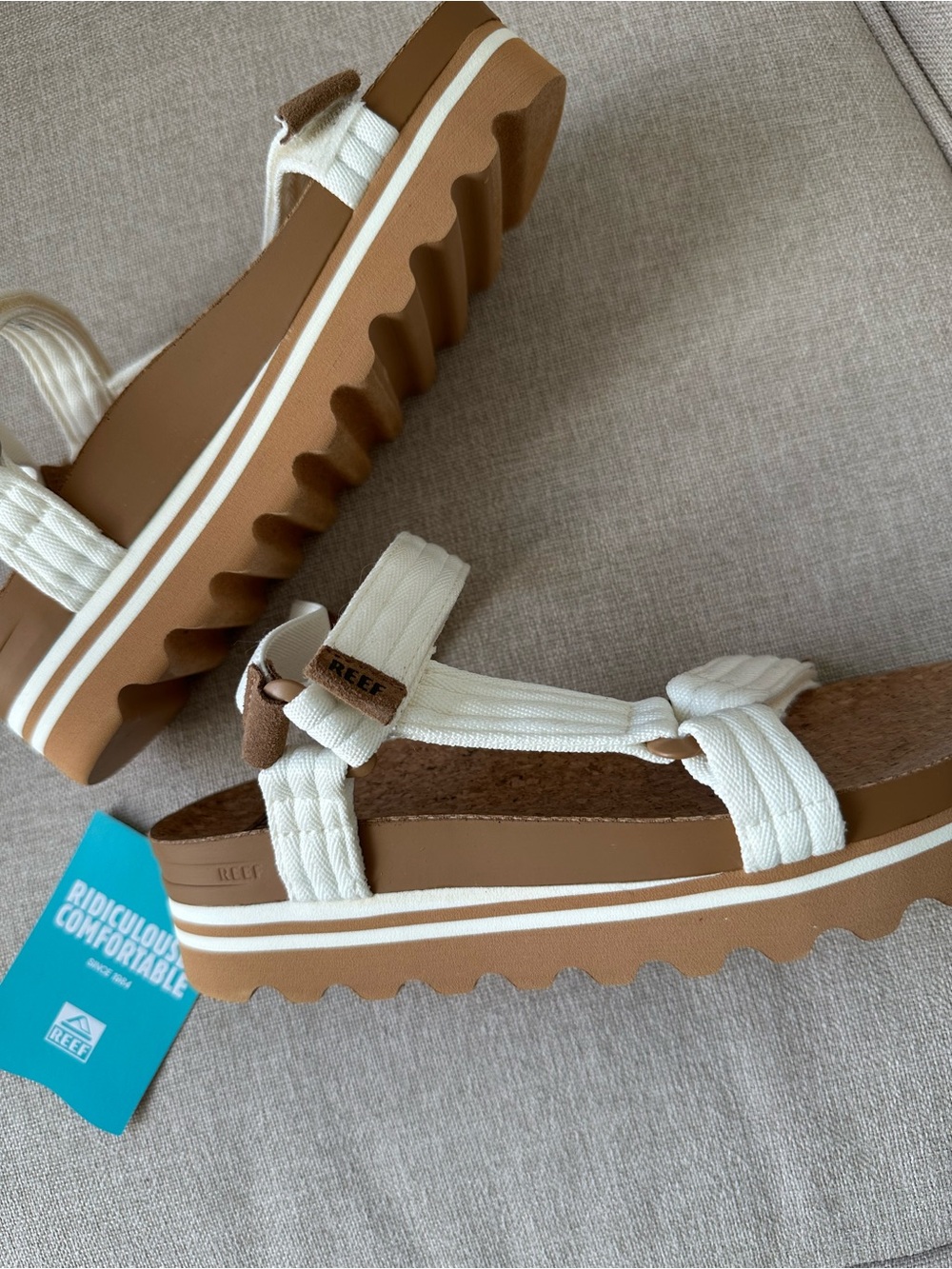 reef cushion rem hi ivory arch support sandals - Picture 6 of 12